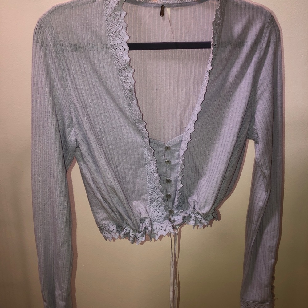 Free people lace cropped cardigan